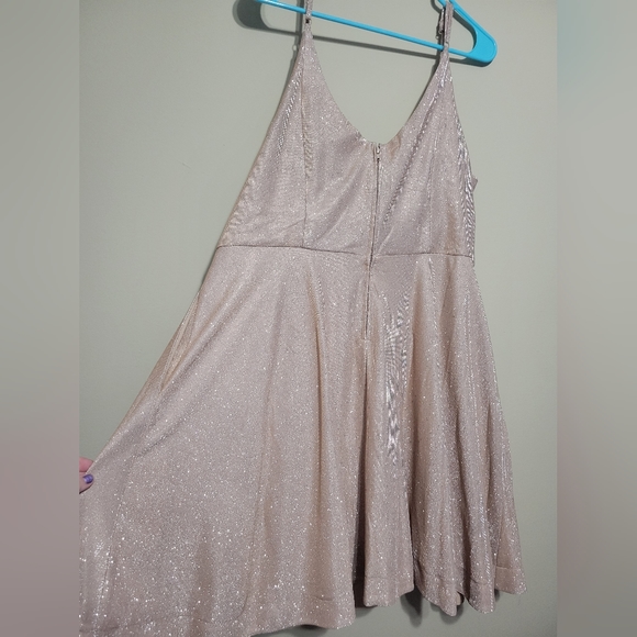 NWT SPARKLE champagne knee length dress size 18 With POCKETS! - Picture 6 of 6